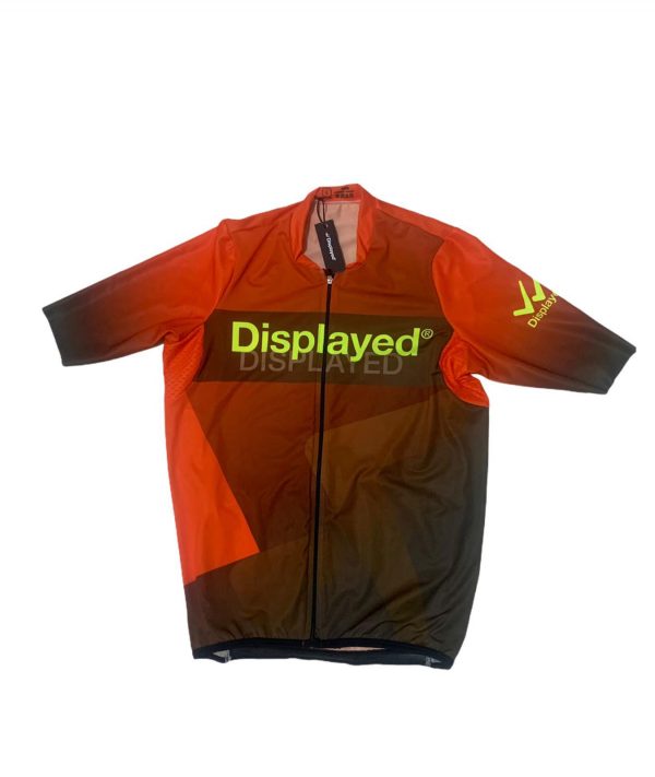 Displayedclothing maglietta estiva ciclismo arancione fronte